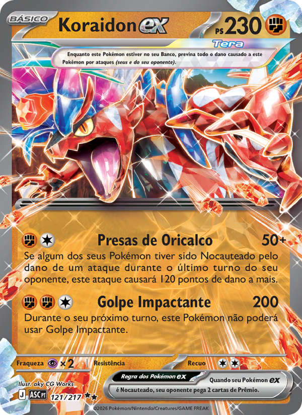 Koraidon ex 121 — Heróis Excelsos (Portuguese Pokémon TCG card)