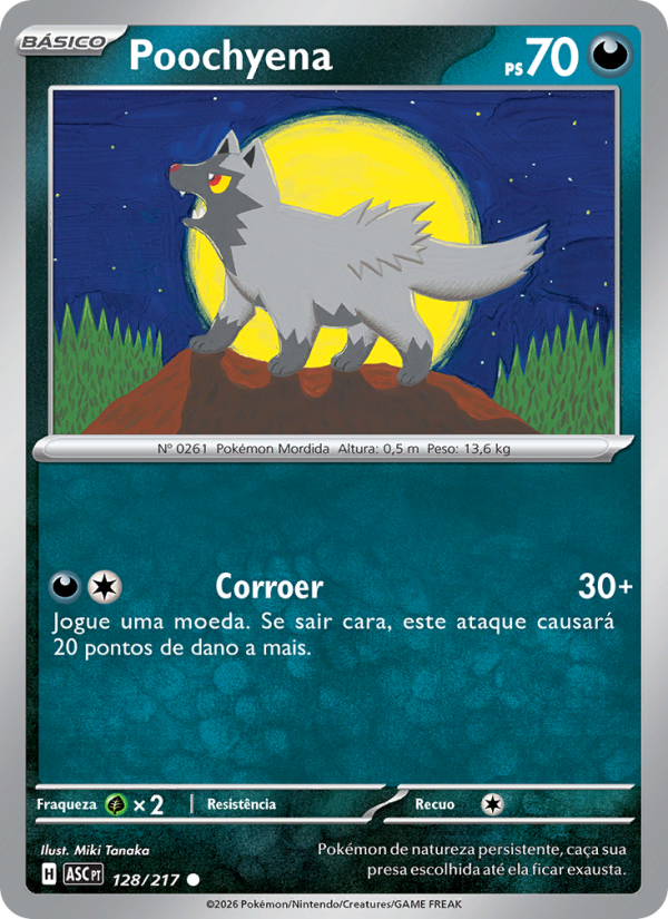 Poochyena 128 — Heróis Excelsos (Portuguese Pokémon TCG card)