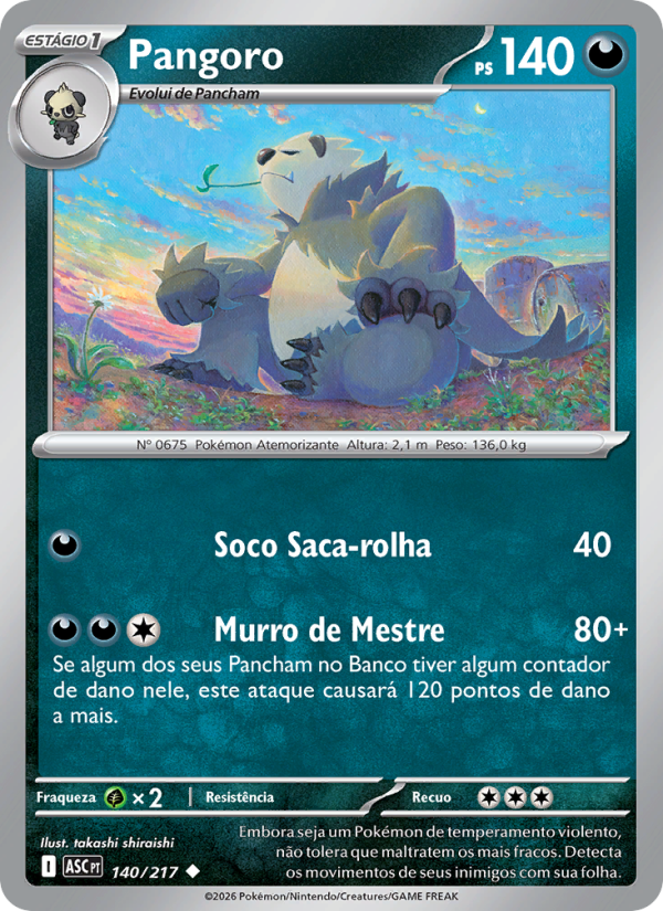 Pangoro 140 — Heróis Excelsos (Portuguese Pokémon TCG card)