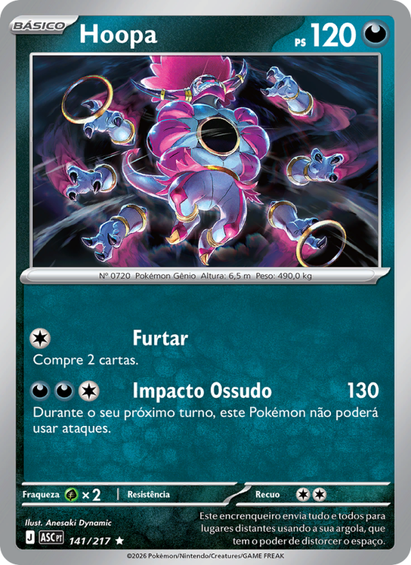 Hoopa 141 — Heróis Excelsos (Portuguese Pokémon TCG card)