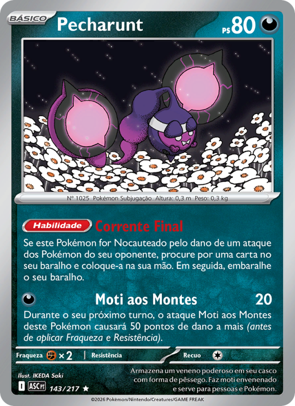 Pecharunt 143 — Heróis Excelsos (Portuguese Pokémon TCG card)