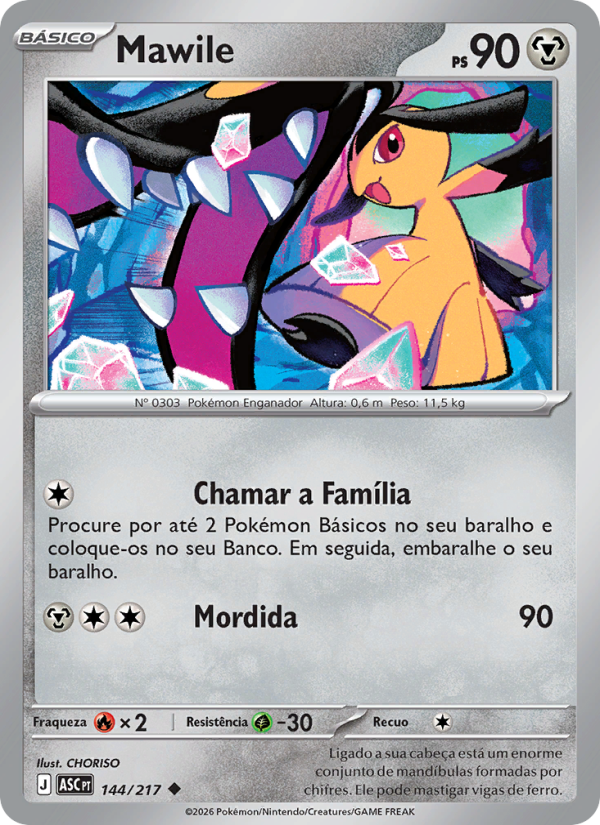 Mawile 144 — Heróis Excelsos (Portuguese Pokémon TCG card)