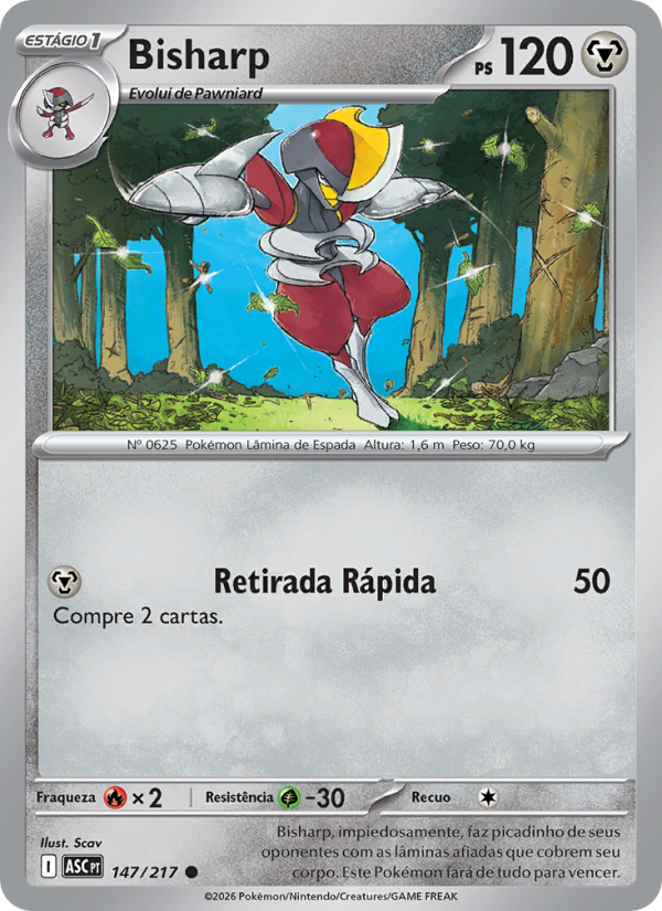 Bisharp 147 — Heróis Excelsos (Portuguese Pokémon TCG card)