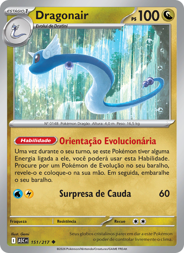 Dragonair 151 — Heróis Excelsos (Portuguese Pokémon TCG card)