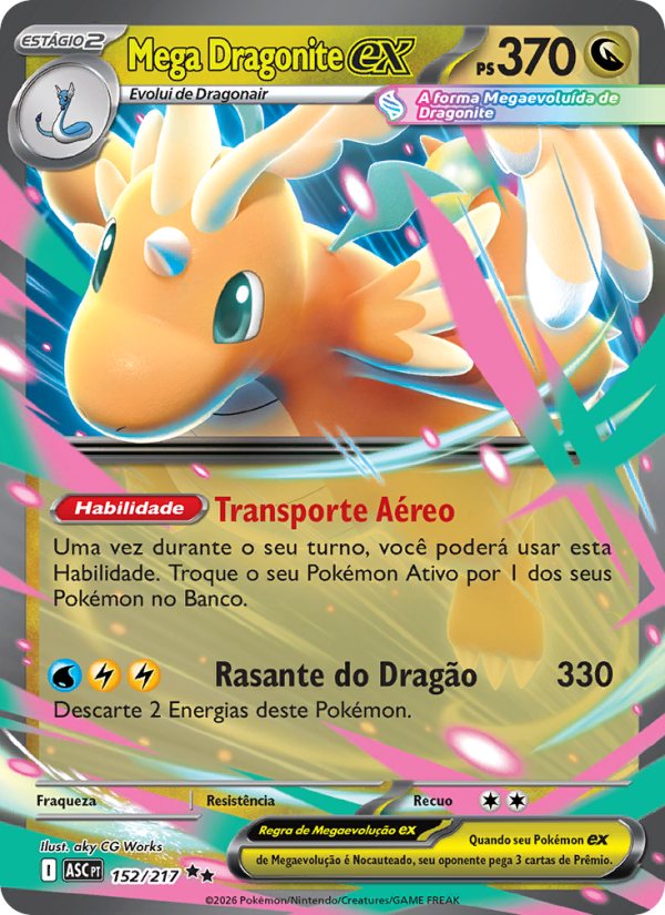 Mega Dragonite ex 152 — Heróis Excelsos (Portuguese Pokémon TCG card)