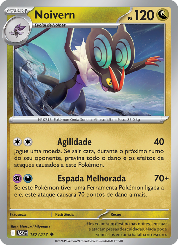 Noivern 157 — Heróis Excelsos (Portuguese Pokémon TCG card)