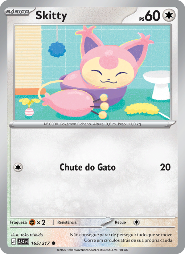 Skitty 165 — Heróis Excelsos (Portuguese Pokémon TCG card)