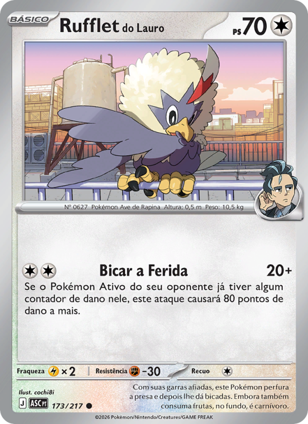 Rufflet do Lauro 173 — Heróis Excelsos (Portuguese Pokémon TCG card)