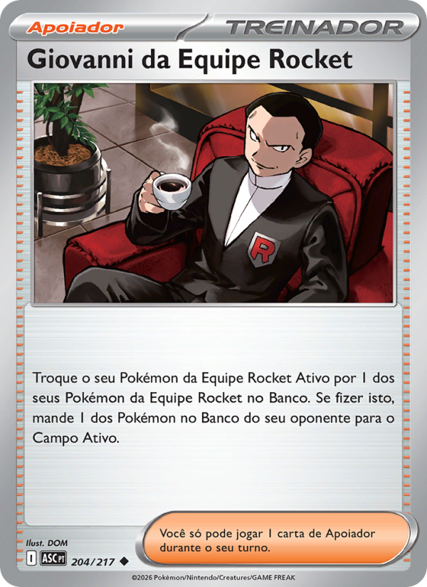 Giovanni da Equipe Rocket 204 — Heróis Excelsos (Portuguese Pokémon TCG card)