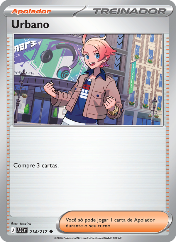 Urbano 214 — Heróis Excelsos (Portuguese Pokémon TCG card)