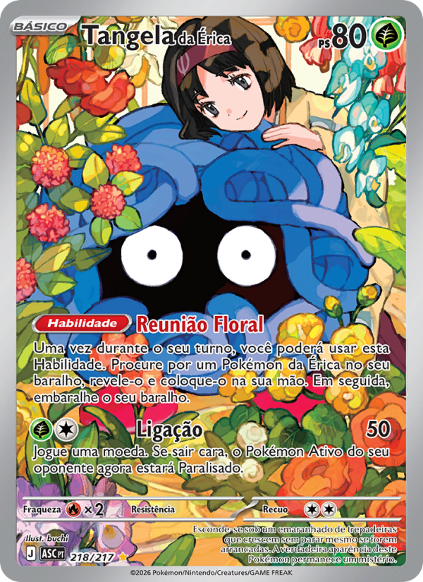 Tangela da Érica 218 — Heróis Excelsos (Portuguese Pokémon TCG card)