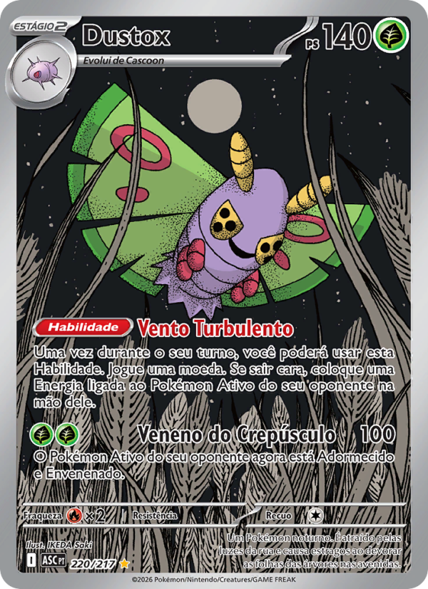 Dustox 220 — Heróis Excelsos (Portuguese Pokémon TCG card)