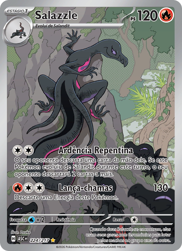Salazzle 224 — Heróis Excelsos (Portuguese Pokémon TCG card)