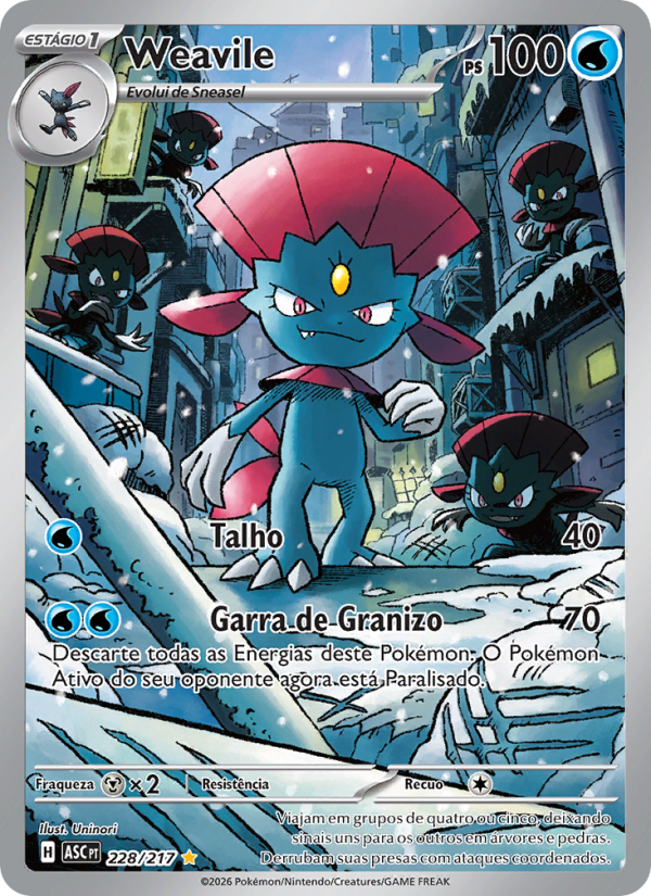 Weavile 228 — Heróis Excelsos (Portuguese Pokémon TCG card)
