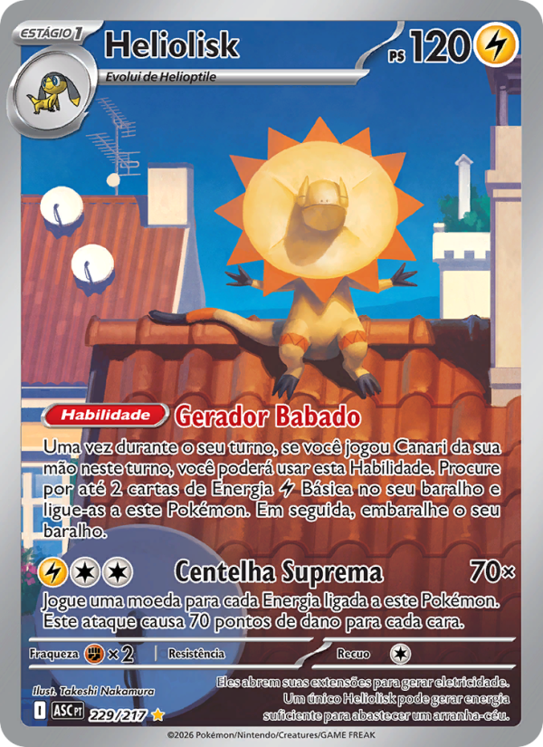 Heliolisk 229 — Heróis Excelsos (Portuguese Pokémon TCG card)