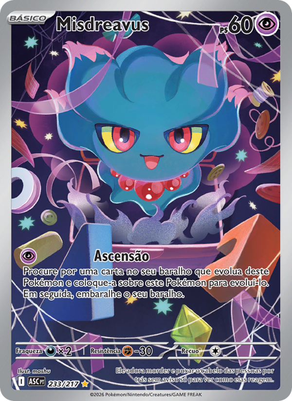 Misdreavus 233 — Heróis Excelsos (Portuguese Pokémon TCG card)