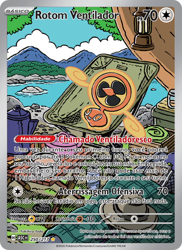 Rotom Ventilador 250 — Heróis Excelsos (Portuguese Pokémon TCG card)