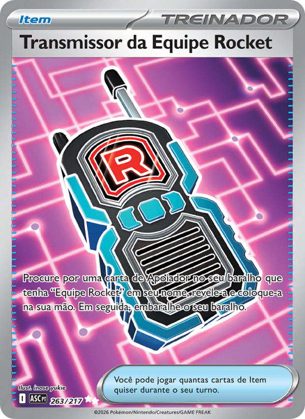 Transmissor da Equipe Rocket 263 — Heróis Excelsos (Portuguese Pokémon TCG card)
