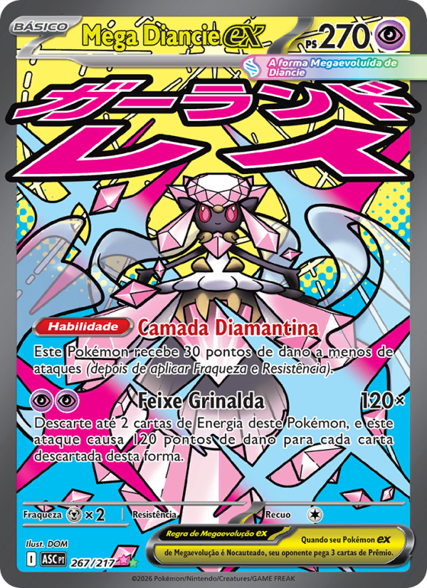 Mega Diancie ex 267 — Heróis Excelsos (Portuguese Pokémon TCG card)