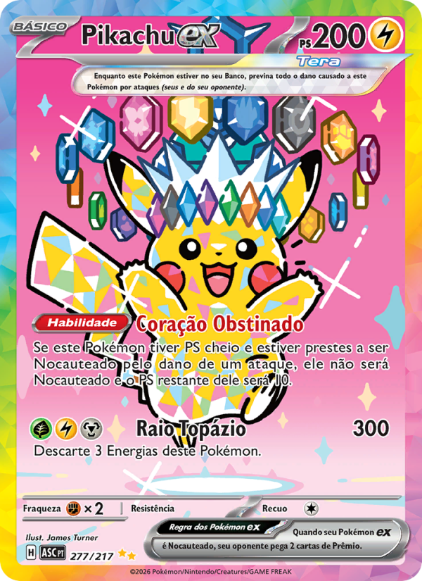 Pikachu ex 277 — Heróis Excelsos (Portuguese Pokémon TCG card)