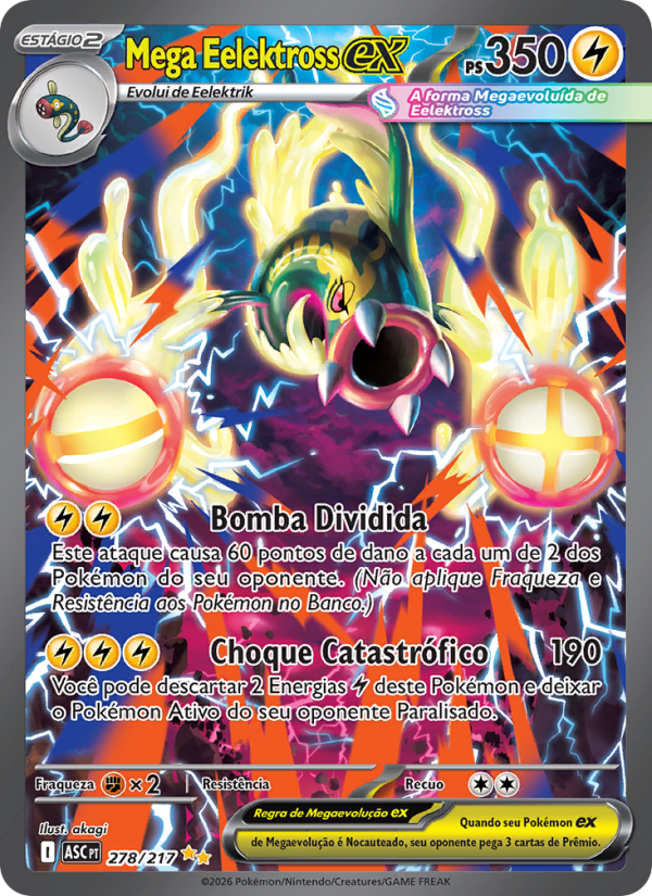 Mega Eelektross ex 278 — Heróis Excelsos (Portuguese Pokémon TCG card)