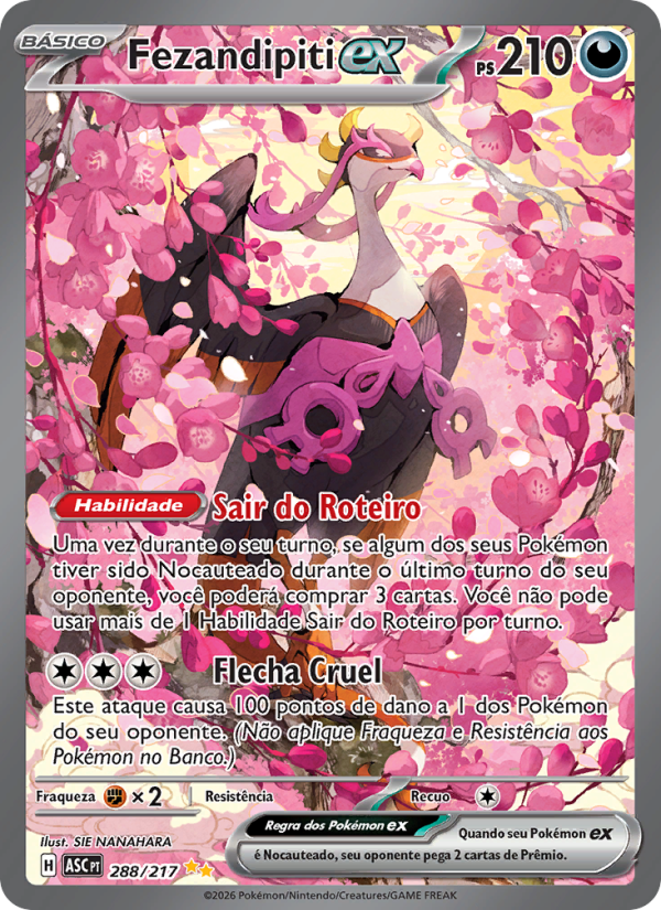 Fezandipiti ex 288 — Heróis Excelsos (Portuguese Pokémon TCG card)