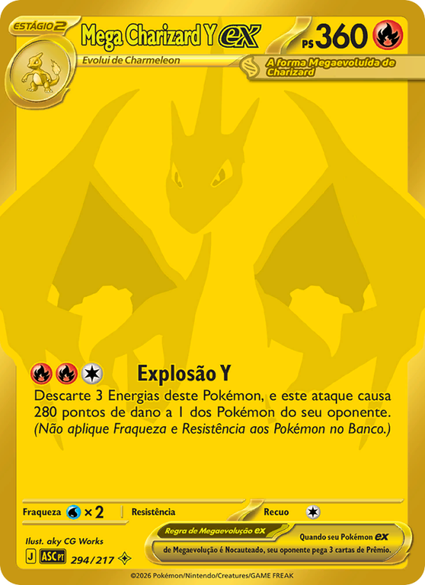 Mega Charizard Y ex 294 — Heróis Excelsos (Portuguese Pokémon TCG card)
