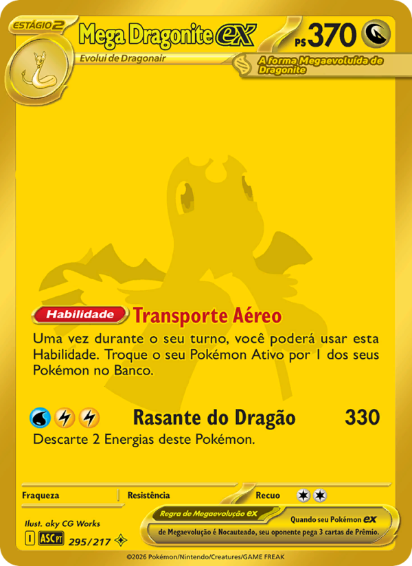 Mega Dragonite ex 295 — Heróis Excelsos (Portuguese Pokémon TCG card)