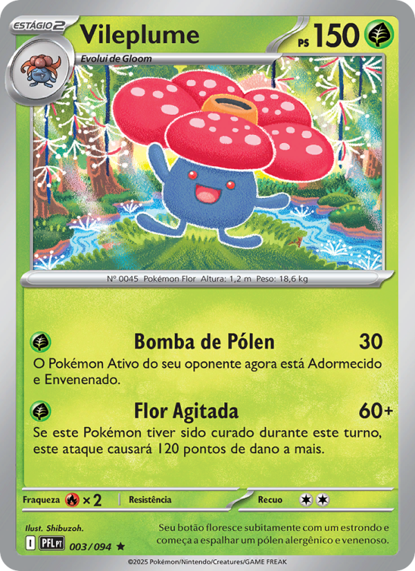 Vileplume 003 — Phantasmal Flames (Portuguese Pokémon TCG card)