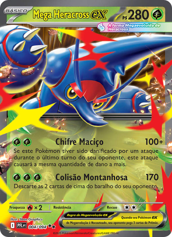 Mega Heracross ex 004 — Phantasmal Flames (Portuguese Pokémon TCG card)