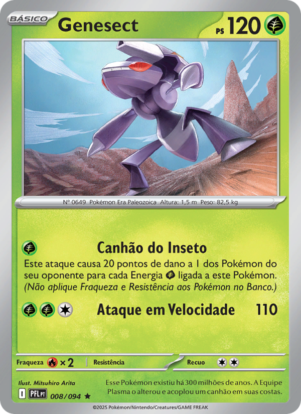 Genesect 008 — Fogo Fantasmagórico (Portuguese Pokémon TCG card)