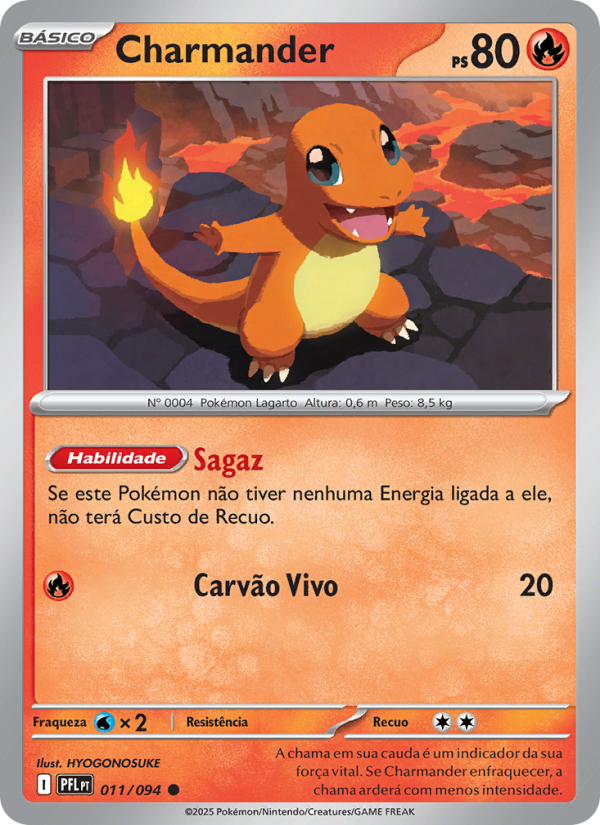 Charmander 011 — Fogo Fantasmagórico (Portuguese Pokémon TCG card)