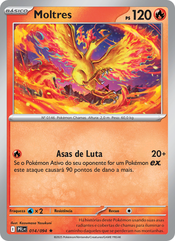 Moltres 014 — Fogo Fantasmagórico (Portuguese Pokémon TCG card)