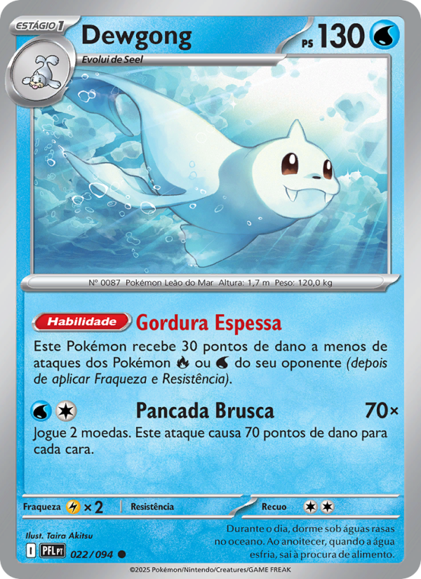 Dewgong 022 — Fogo Fantasmagórico (Portuguese Pokémon TCG card)