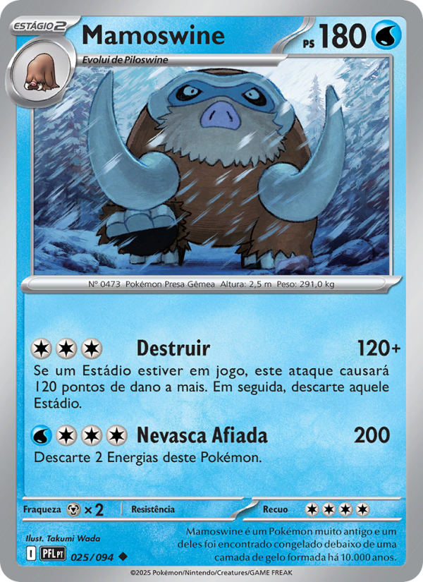 Mamoswine 025 — Fogo Fantasmagórico (Portuguese Pokémon TCG card)