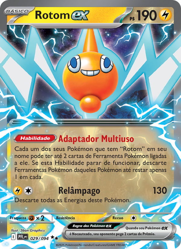 Rotom ex 029 — Fogo Fantasmagórico (Portuguese Pokémon TCG card)