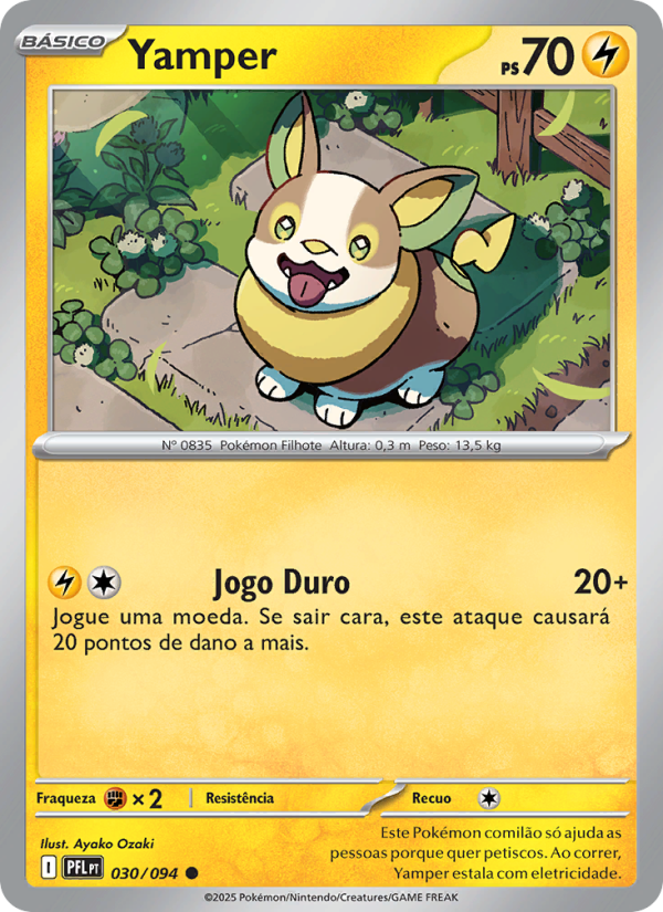 Yamper 030 — Fogo Fantasmagórico (Portuguese Pokémon TCG card)