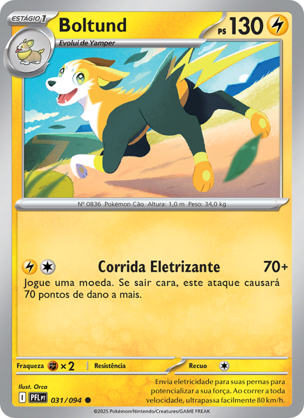 Boltund 031 — Fogo Fantasmagórico (Portuguese Pokémon TCG card)