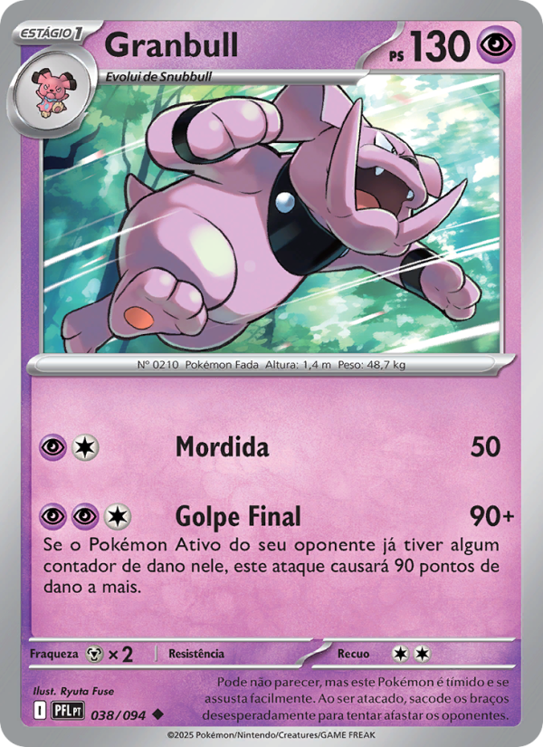 Granbull 038 — Fogo Fantasmagórico (Portuguese Pokémon TCG card)