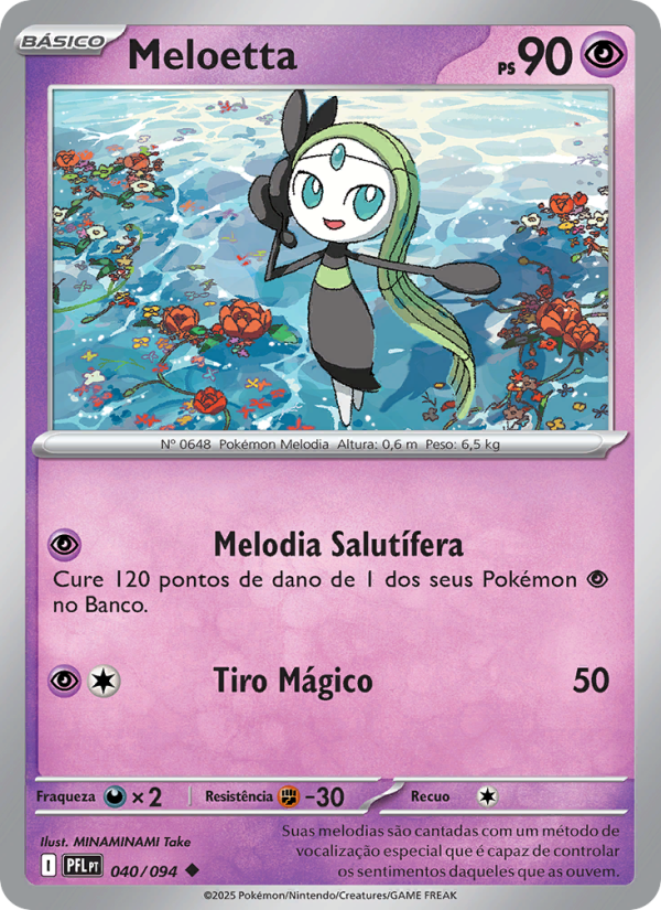 Meloetta 040 — Fogo Fantasmagórico (Portuguese Pokémon TCG card)