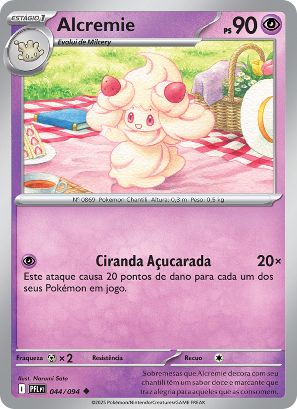 Alcremie 044 — Fogo Fantasmagórico (Portuguese Pokémon TCG card)
