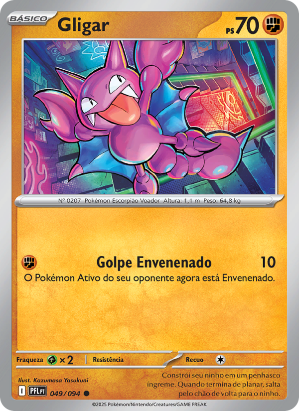Gligar 049 — Fogo Fantasmagórico (Portuguese Pokémon TCG card)