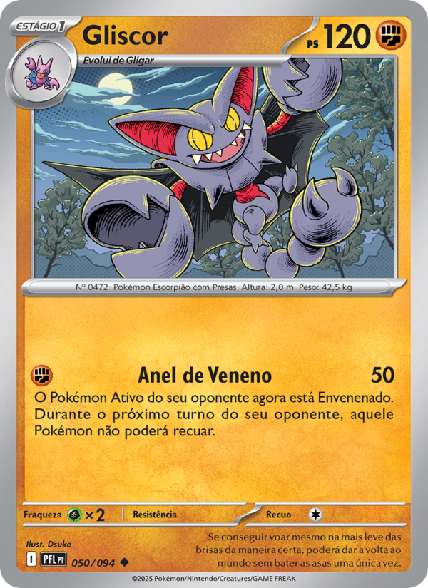 Gliscor 050 — Fogo Fantasmagórico (Portuguese Pokémon TCG card)