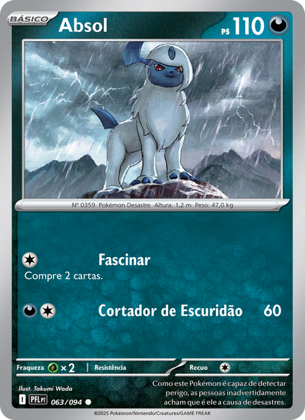 Absol 063 — Fogo Fantasmagórico (Portuguese Pokémon TCG card)