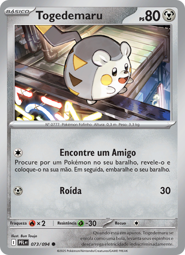 Togedemaru 073 — Fogo Fantasmagórico (Portuguese Pokémon TCG card)