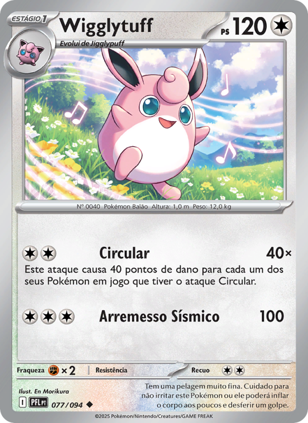 Wigglytuff 077 — Fogo Fantasmagórico (Portuguese Pokémon TCG card)