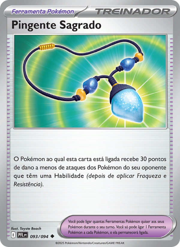 Pingente Sagrado 093 — Fogo Fantasmagórico (Portuguese Pokémon TCG card)