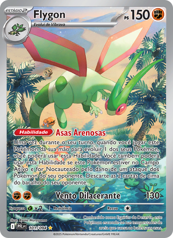 Flygon 101 — Phantasmal Flames (Portuguese Pokémon TCG card)