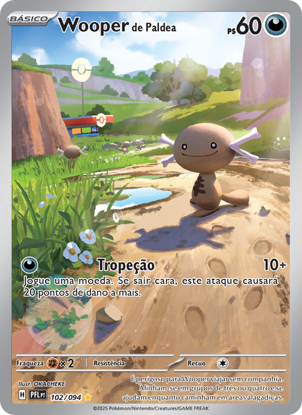 Wooper de Paldea 102 — Phantasmal Flames (Portuguese Pokémon TCG card)