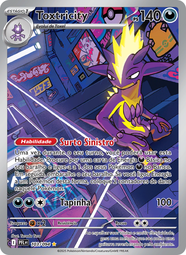 Toxtricity 103 — Fogo Fantasmagórico (Portuguese Pokémon TCG card)